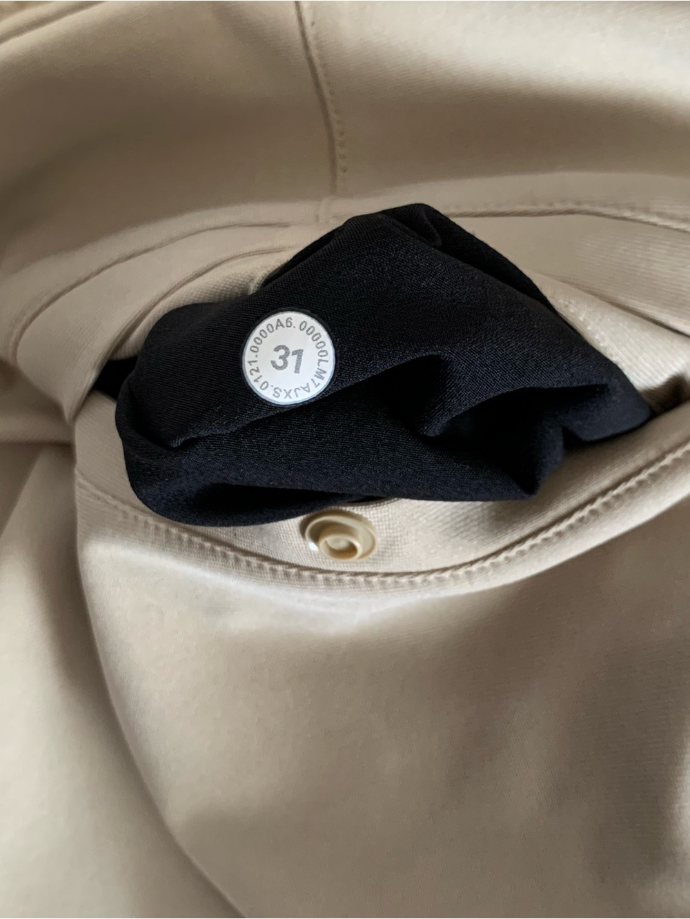 Beige Trench Coat with Black Inner Lining